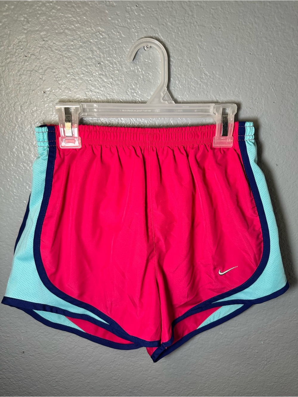 Nike Women’s Hot Pink Athletic Shorts with Aqua Side Panels